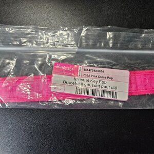 Thirty-One Hang-It-Up Key Fob Wristlet Pink Cross Pop